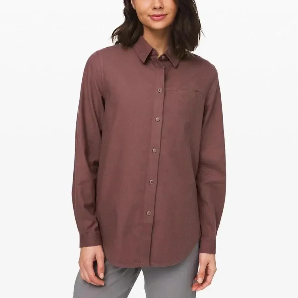 Lululemon Full Day Ahead Shirt *Flannel Size 4